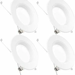Promo 🧨 5/6 Inch LED Can Lights Retrofit Recessed Lighting, Baffle Trim, Dimmable, 3000K Warm White, 13W=75W, 965 LM, Damp Rated, Replacement Conversion Kit – UL Energy Star Listed 4 Pack ⌛ -Lighting & Ceiling Fans Shop 31f3vFbNdjL. AC