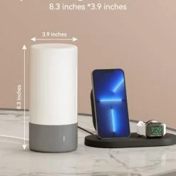 Outlet 🌟 Table Lamp, [Advanced] Bedside Touch Control Lamp For Bedroom 3 Level Dimmable Warm White Lights With 256 RGB Color Mode Modern Deisgn Smart Nightstand Desktop LED Lamps Portable For Read Gray 🤩 -Lighting & Ceiling Fans Shop 31hvl55cadL