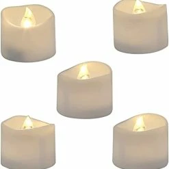 Top 10 🔥 Flameless Tea Lights Candles, Last 5days Longer Battery Operated LED Votive Candles, 12 Pcs Flickering Tealights With Warm White Light For Wedding, Valentine's Day, 🎃 Halloween, 🎄 Christmas ⌛