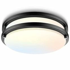 Best Pirce 🎉 LED Flush Mount Ceiling Light Fixture,10 Inch,18W [160W Equiv] 1450lm,3000K/4000K/5000K Black Modern Light Fixture, Dimmable Ceiling Lamp For Hallway,Kitchen,Bedroom,bathroom,ETL Listed Black-18w 🥰