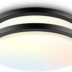 Best Pirce 🎉 LED Flush Mount Ceiling Light Fixture,10 Inch,18W [160W Equiv] 1450lm,3000K/4000K/5000K Black Modern Light Fixture, Dimmable Ceiling Lamp For Hallway,Kitchen,Bedroom,bathroom,ETL Listed Black-18w 🥰 -Lighting & Ceiling Fans Shop 31meX5MetdS. AC