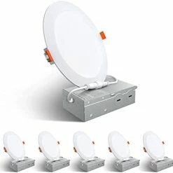 Outlet ⭐ 6 Pack 6 Inch 5CCT Ultra-Thin LED Recessed Ceiling Light With Junction Box, 2700K/3000K/3500K/4000K/5000K Selectable, 12W Eqv 110W, Dimmable Can-Killer Downlight, 1050LM High Brightness - ETL 3000k - Warm White 🔥 25 Outlet ⭐ 6 Pack 6 Inch 5CCT Ultra-Thin LED Recessed Ceiling Light With Junction Box, 2700K/3000K/3500K/4000K/5000K Selectable, 12W Eqv 110W, Dimmable Can-Killer Downlight, 1050LM High Brightness - ETL 3000k - Warm White 🔥 -Lighting & Ceiling Fans Shop 31mfY7qNP8L. AC 2