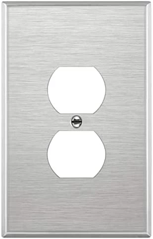 Budget โค๏ธ Duplex Receptacle Metal Wall Plate, Stainless Steel Outlet Cover, Corrosion Resistant, Size 1-Gang 4.50" X 2.76", UL Listed, 7721, 430, Silver, Standard ๐ฏ 14 Budget โค๏ธ Duplex Receptacle Metal Wall Plate, Stainless Steel Outlet Cover, Corrosion Resistant, Size 1-Gang 4.50" X 2.76", UL Listed, 7721, 430, Silver, Standard ๐ฏ - Image 12