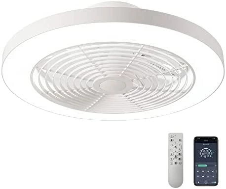 Outlet 😀 Low Profile Ceiling Fan - 19.7" Smart Bladeless Ceiling Fans With Light And Remote,3 Colors Dimmable LED 6 Speeds 8 Blades Enclose Ceiling Fans With Light For Adult Kids Living Room Bedroom Black ✨ 13 Outlet 😀 Low Profile Ceiling Fan - 19.7" Smart Bladeless Ceiling Fans With Light And Remote,3 Colors Dimmable LED 6 Speeds 8 Blades Enclose Ceiling Fans With Light For Adult Kids Living Room Bedroom Black ✨ - Image 11