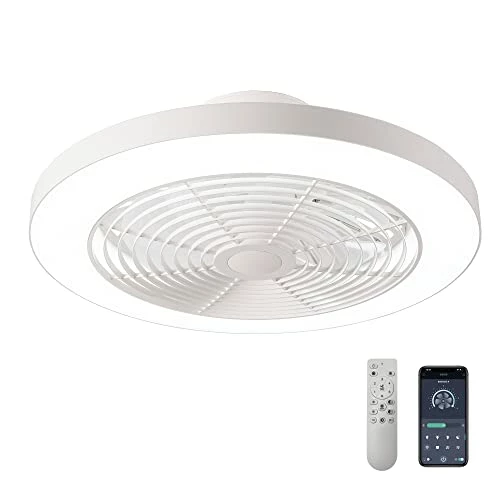 Outlet 😀 Low Profile Ceiling Fan - 19.7" Smart Bladeless Ceiling Fans With Light And Remote,3 Colors Dimmable LED 6 Speeds 8 Blades Enclose Ceiling Fans With Light For Adult Kids Living Room Bedroom Black ✨ 3 Outlet 😀 Low Profile Ceiling Fan - 19.7" Smart Bladeless Ceiling Fans With Light And Remote,3 Colors Dimmable LED 6 Speeds 8 Blades Enclose Ceiling Fans With Light For Adult Kids Living Room Bedroom Black ✨