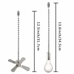 Hot Sale 🔔 Ceiling Fan Pull Chain Ornaments Extension Chains With Decorative Light Bulb And Fan Cord 13.6 Inches Fan Pull Chain Set For Ceiling Light Lamp Fan Chain (Nickel) Pull Chain(nickel) 👏 -Lighting & Ceiling Fans Shop 31orxraGetL