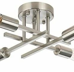 Discount 🔥 Industrial 4-Light Semi Flush Mount Ceiling Light Fixture, Modern Farmhouse Lighting Matte Black, Rustic Sputnik Chandelier Ceiling Lamp For Kitchen Bedroom Living Room Bathroom Hallway Entryway 😉 -Lighting & Ceiling Fans Shop 31oxUvhU7lL. AC