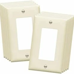 New 🤩 Decorator Light Switch Or Receptacle Outlet Wall Plate, Size 1-Gang 4.50 Inches X 2.76 Inches, Unbreakable Polycarbonate Thermoplastic, 8831-W-10PCS, White (10 Pack), UL Listed 😀 -Lighting & Ceiling Fans Shop 31qw6XvwJJS. AC