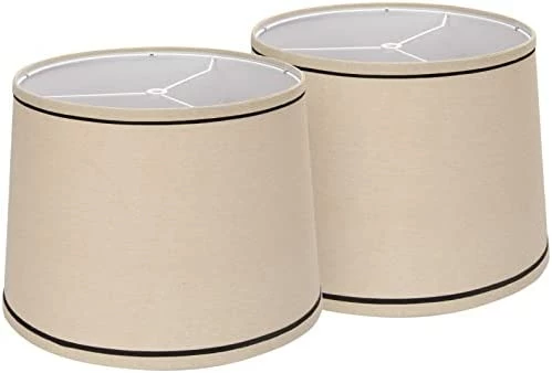 Cheap ๐ Lampshades Set Of 2, Drum Lampshades 11.6" Top X 12.6" Bottom X 9.8" High, Seaside Village Medium Lampshades (Spider Fitter), Beige Lampshades Natural Linen Hand Craft โ๏ธ 7 Cheap ๐ Lampshades Set Of 2, Drum Lampshades 11.6" Top X 12.6" Bottom X 9.8" High, Seaside Village Medium Lampshades (Spider Fitter), Beige Lampshades Natural Linen Hand Craft โ๏ธ - Image 5