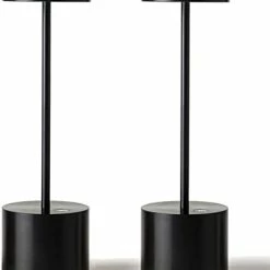 Deals 🎉 2 Pack Rechargeable Table Lamp, LED Cordless Desk Lamp,5000mAh Battery Operated Portable Table Light,3 Color Stepless Dimming Up To 40 Hours Usage For Restaurant/Indoor/Outdoor(Black) ❤️ -Lighting & Ceiling Fans Shop 31rZ8J2HpbL. AC