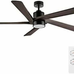 Budget ✔️ 64 Inch DC Ceiling Fan With Lights And Remote Control, 5 Reversible Carved Wood Blades, 6-Speed Noiseless DC Motor, Modern Ceiling Fan In Brass Finish With Balck Blades, ETL Listed Black ✔️ -Lighting & Ceiling Fans Shop 31rkEoipjL. AC 1