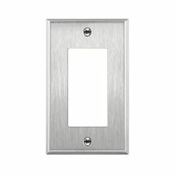 Best deal ✔️ Decorator Switch Or Receptacle Outlet Metal Wall Plate, Corrosion Resistant, Size 1-Gang 4.50" X 2.76", UL Listed, 7731, 430 Stainless Steel, Silver ⭐