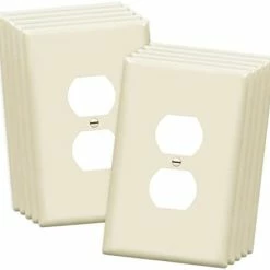 Brand new 😍 Jumbo Duplex Receptacle Outlet Wall Plate, Electrical Outlet Covers, Gloss Finish, Over-Size 1-Gang 5.5" X 3.5", Polycarbonate Thermoplastic, 8821O-W-10PCS, White (10 Pack) 😀 -Lighting & Ceiling Fans Shop 31t5szd1VBL. AC