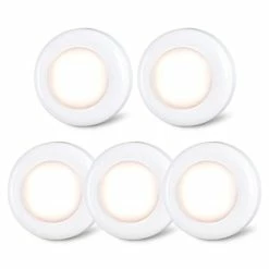 Flash Sale 👏 Ap Light Push Lights STAR-SPANGLED Mini Night Touch Light LED Puck Lights Portable Under Cabinet Lighting Battery Operated Powered DIY Stick On Lights Wireless Closet Counter Kitchen Warm White 5Pack 🥰
