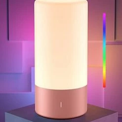 Outlet 🌟 Table Lamp, [Advanced] Bedside Touch Control Lamp For Bedroom 3 Level Dimmable Warm White Lights With 256 RGB Color Mode Modern Deisgn Smart Nightstand Desktop LED Lamps Portable For Read Gray 🤩 -Lighting & Ceiling Fans Shop 31uzlSUBfmL. AC