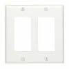 Buy ❤️ Leviton 80409-W 2-Gang Decora/GFCI Device Wallplate, Standard Size, Thermoset, Device Mount, White 👏