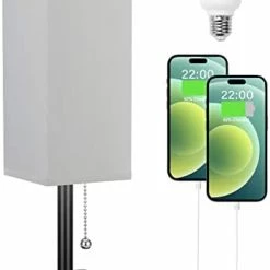 Coupon 🎁 Aooshine Bedside Table Lamp With 3 Levels Brightness - 2700/3500/5000K Small Lamp With USB C+A Ports, Nightstand Lamp With 3 Color Modes By Pull Chain, Bedroom Lamp For Living Read Work(LED Bulb Included) D-grey Shad ✔️ -Lighting & Ceiling Fans Shop 31xoOTxCFhL. AC