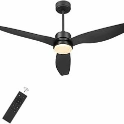 Flash Sale 🎉 52 Inch Indoor/Outdoor Modern Ceiling Fan With Lights And Remote Control, Reversible Blades, For Living Room, Bedroom, Bathroom, Matte Black, 52-YJ359-B 😉 -Lighting & Ceiling Fans Shop 31y4wadhQIS. AC