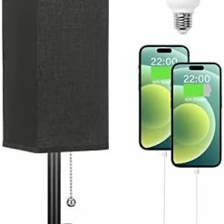 Coupon 🎁 Aooshine Bedside Table Lamp With 3 Levels Brightness - 2700/3500/5000K Small Lamp With USB C+A Ports, Nightstand Lamp With 3 Color Modes By Pull Chain, Bedroom Lamp For Living Read Work(LED Bulb Included) D-grey Shad ✔️ -Lighting & Ceiling Fans Shop 41 TKafyWNL. AC