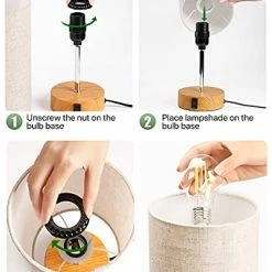 Best deal ⌛ 【Upgraded】 Bedside Lamp Touch Control Table Lamp With USB A+C Charging Ports & AC Outlet 3-Way Dimmable Nightstand Lamp With Linen Fabric Shade For Bedroom Living Room(E26 Light Bulb Included) Caramel Wood ❤️ -Lighting & Ceiling Fans Shop 4101leIA4ZL