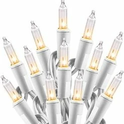 Cheapest 🛒 Clear 🎄 Christmas String Lights 100 Count 25 Feet Incandescent Bulb Mini Lights For Indoor Xmas Tree Garland 🥳 Birthday Wedding Party Festival Decoration, Green Wir 😍 -Lighting & Ceiling Fans Shop 410CmvaifKL. AC