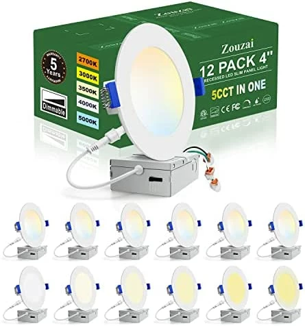 New ❤️ 12 Pack 6 Inch 5CCT Ultra-Thin LED Recessed Ceiling Light With Junction Box, 2700K-5000K Selectable, Dimmable Led Downlight,13W Eqv 120W, Led Can Lights- ETL 1 Pack 5cct 😍 12 New ❤️ 12 Pack 6 Inch 5CCT Ultra-Thin LED Recessed Ceiling Light With Junction Box, 2700K-5000K Selectable, Dimmable Led Downlight,13W Eqv 120W, Led Can Lights- ETL 1 Pack 5cct 😍 - Image 10
