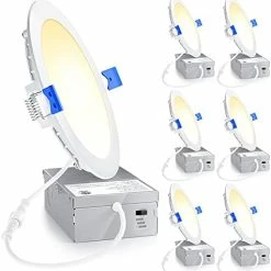 Cheap 👏 6 Pack 6 Inch Ultra-Thin LED Recessed Ceiling Light With Junction Box, 5000K Daylight, 12W 110W Eqv, Dimmable Can-Killer Downlight, 1050LM High Brightness - ETL And Energy Star Certified 6000k - Clear Whit 💯 -Lighting & Ceiling Fans Shop 410zq1xP9mL. AC