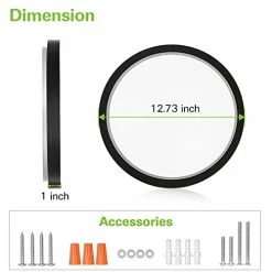 Brand new 🔔 13 Inch LED Flush Mount Ceiling Light With Night Light, 24W, 2400lm, 3000K/4000K/5000K Selectable, Round Flat Panel Light, Dimmable Ceiling Light Fixture For Dining Room, Bedroom, Kitchen - Blac 😉 -Lighting & Ceiling Fans Shop 411EcnuCKwL