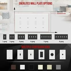 Cheap ✨ Quad Light Switch Wall Plate, Standard Size 4-Gang 4.50" X 8.19", Unbreakable Polycarbonate Thermoplastic, 8814-W, White ⌛ -Lighting & Ceiling Fans Shop 411weJhiUdL