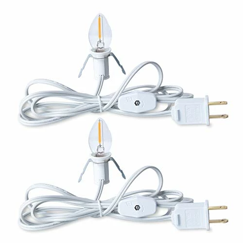Flash Sale ๐ Accessory Cord With One LED Light Bulb - 6 Feet UL-Listed White Cord With On/Off Switch Plugs - Perfect For Holiday Decorations And Craft Projects, 2 Pack โ 3 Flash Sale ๐ Accessory Cord With One LED Light Bulb - 6 Feet UL-Listed White Cord With On/Off Switch Plugs - Perfect For Holiday Decorations And Craft Projects, 2 Pack โ