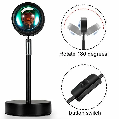 Brand new π Sunset Lamp Projection Rotation Rainbow Projection Lamp Led Romantic Visual Led Light Network Red Light With USB Modern Floor Stand Night Light Living Room Bedroom Decor (Sunset Red) β 5 Brand new π Sunset Lamp Projection Rotation Rainbow Projection Lamp Led Romantic Visual Led Light Network Red Light With USB Modern Floor Stand Night Light Living Room Bedroom Decor (Sunset Red) β - Image 3