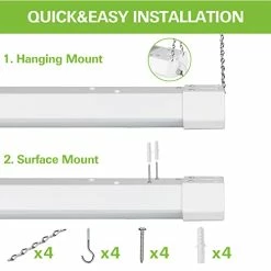 Wholesale 👏 Hykolity 4FT 120W LED Shop Light Linkable, 13000lm(400w Equivalent), 5000K Utility Shop Lights For Garages, Workshops, Basements, Hanging Or FlushMount, With Power Cord And Pull Chain, ETL, 2 Pack White 🎉 -Lighting & Ceiling Fans Shop 412pXUjgHyL