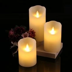 Buy π Antizer Flameless Candles 4" 5" 6" Set Of 3 Ivory Dripless Real Wax Pillars Include Realistic Dancing LED Flames And 10-Key Remote Control With 24-Hour Timer Function 400+ Hours By 2 AA Batteries Burgundy βοΈ 16 Buy π Antizer Flameless Candles 4" 5" 6" Set Of 3 Ivory Dripless Real Wax Pillars Include Realistic Dancing LED Flames And 10-Key Remote Control With 24-Hour Timer Function 400+ Hours By 2 AA Batteries Burgundy βοΈ -Lighting & Ceiling Fans Shop 413TFR1DpjL