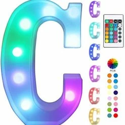 Hot Sale ✨ Colorful LED Marquee Letter Lights With Remote – Light Up Marquee Signs – Party Bar Letters With Lights Decorations For The Home - Multicolor A 🧨 -Lighting & Ceiling Fans Shop 414CD6InJDL. AC