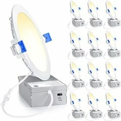 Outlet 💯 12 Pack 6 Inch Ultra-Thin LED Recessed Ceiling Light With Junction Box, 5000K Daylight, 12W 110W Eqv, Dimmable Can-Killer Downlight, 1050LM High Brightness - ETL And Energy Star Certified 5000k/4000k/3000k - 3cct Whit 👍 -Lighting & Ceiling Fans Shop 414IS OYv1L. AC