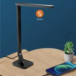 Best Pirce 🎁 LED Desk Lamp, Soysout Table Lamp With USB Charging Port, 4 Lighting Mode With 5 Brightness Levels, 1H Timer, Memory Function, Brightest Desk Light For Study, Reading, Office And Bedroom, 14W (Black) 😉 -Lighting & Ceiling Fans Shop 414zJa5ng7L