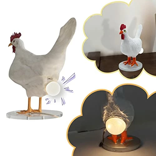 Discount ๐ Chicken Egg Lamp Lifelike Resin Chicken Egg Lamp Light, Light-up Easter Eggs Lamp 3D LED Night Lights, The Chicken Lays A Glowing Egg With USB Light (White, One Size) ๐ 4 Discount ๐ Chicken Egg Lamp Lifelike Resin Chicken Egg Lamp Light, Light-up Easter Eggs Lamp 3D LED Night Lights, The Chicken Lays A Glowing Egg With USB Light (White, One Size) ๐ - Image 2