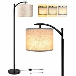 Best reviews of 🎉 Floor Lamp For Living Room With 3 Color Temperatures LED Bulb, Standing Lamp Tall Industrial Floor Lamp Reading For Bedroom, Office (9W LED Bulb, Beige Lampshade Included) -Black Oil-rubbed Bronze 😍