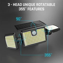 Hot Sale ⌛ Solar Lights Outdoor, 3 Head Solar Motion Lights Outdoor With 2500LM 218 LEDs High Brightness, Built-in Bigger Tempered Glass Solar Panel, Sensitive PIR Motion Inductor (2-Pack) 🎁 -Lighting & Ceiling Fans Shop 416ZUnmsUdL