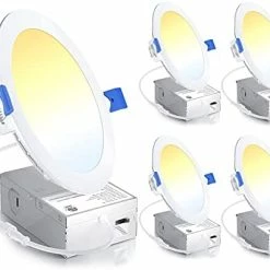 Deals 🔥 4 Pack 6 Inch Ultra-Thin LED Recessed Ceiling Light With Junction Box, 5000K Daylight, 12W 110W Eqv, Dimmable Can-Killer Downlight, 1050LM High Brightness - ETL And Energy Star Certified 6000k - Clear Whit 😀 -Lighting & Ceiling Fans Shop 416tJjqKA5S. AC