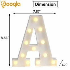 Hot Sale 😀 Pooqla LED Marquee Letter Lights Sign, Light Up Alphabet Letter For Home Party Wedding Decoration A 🥰 -Lighting & Ceiling Fans Shop 4179l39PyfL