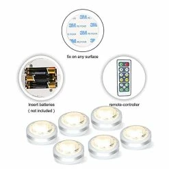 Promo ❤️ Puck Lights With Remote, Battery Operated Under Cabinet Lighting, Wireless Led Tap Light With Remote Control, Locker Light Closet Light, 4000K Natural White (6PK) 🛒 -Lighting & Ceiling Fans Shop 417E0iuUnzL
