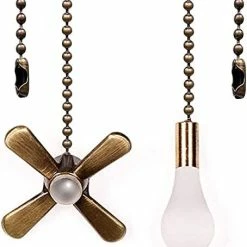 Hot Sale 🔔 Ceiling Fan Pull Chain Ornaments Extension Chains With Decorative Light Bulb And Fan Cord 13.6 Inches Fan Pull Chain Set For Ceiling Light Lamp Fan Chain (Nickel) Pull Chain(nickel) 👏 -Lighting & Ceiling Fans Shop 417fp577AOS. AC