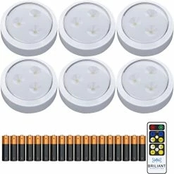 Cheapest ๐ฅฐ Stick On Lights 6 Pack With Remote - Wireless LED Under Cabinet Lights - Under Counter Lights For Kitchen - Battery Powered Lights For Closet - Tap On LED Puck Lights โจ