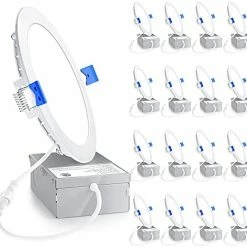 Best deal 🎉 16 Pack Ultra-Thin LED Recessed Lighting 6 Inch 5CCT With Junction Box, 2700K-5000K Selectable, 12W 110W Eqv, Dimmable Can-Killer Downlight, 1050LM High Brightness - ETL&Energy Star 6000k - Clear Whit 🥰 -Lighting & Ceiling Fans Shop 418FMlbtvL. AC 1