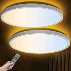Coupon 🛒 Smart Ceiling Light Fixture 12Inch - 24W Smart Led Ceiling Light Ultra Thin Color Changing RGB Ceiling Light - App Control 2400lm 3000K-6500K Dimmable - 2.4GHzWi-Fi Compatible With Alexa Google Home 5.backlit Rgb 1pack 2800lm(white) ✔️ -Lighting & Ceiling Fans Shop 418S6524ImL. AC
