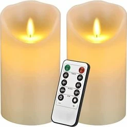 Cheapest 🔥 Antizer Flameless Candles Led Candles Pack Of 9 (H 4" 5" 6" 7" 8" 9" X D 2.2") Ivory Real Wax Battery Candles With Remote Tim ✔️ -Lighting & Ceiling Fans Shop 41960StpODL. AC