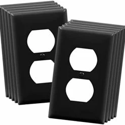 Budget 🛒 ENERLITES Duplex Wall Plates Kit, Electrical Outlet Covers, Standard Size 1-Gang 4.50" X 2.76", Unbreakable Polycarbonate Thermoplastic, Electric Receptacle Plug Covers, 8821-W-10PCS, White, 10 Pack 😍 -Lighting & Ceiling Fans Shop 419f9yC6YsL. AC