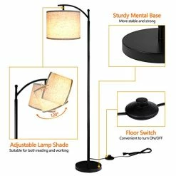 Best reviews of 🎉 Floor Lamp For Living Room With 3 Color Temperatures LED Bulb, Standing Lamp Tall Industrial Floor Lamp Reading For Bedroom, Office (9W LED Bulb, Beige Lampshade Included) -Black Oil-rubbed Bronze 😍 -Lighting & Ceiling Fans Shop 419j0v3pKFL