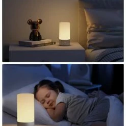 Outlet 🌟 Table Lamp, [Advanced] Bedside Touch Control Lamp For Bedroom 3 Level Dimmable Warm White Lights With 256 RGB Color Mode Modern Deisgn Smart Nightstand Desktop LED Lamps Portable For Read Gray 🤩 -Lighting & Ceiling Fans Shop 41AHCH0wZ8L